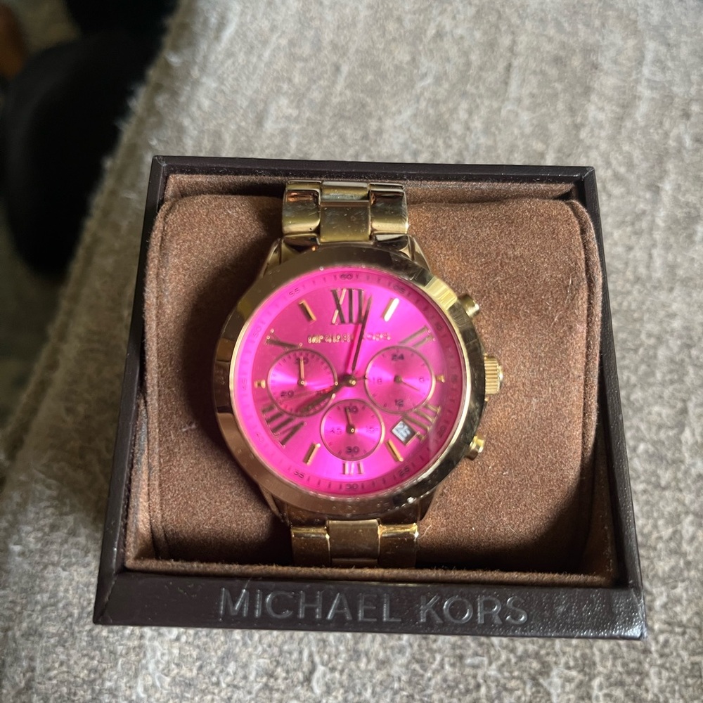 Michael Kors Gold Watch with Pink Dial